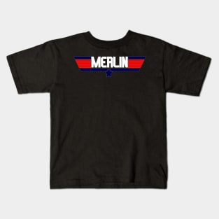 "Merlin" fighter pilot action movie design Kids T-Shirt